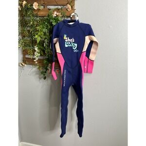 Dive And Sail Pink Blue Recreational Wetsuit XXL Girls  X-Manta